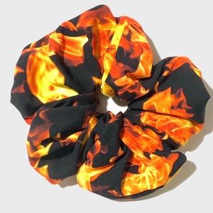 🔥 3 Pack FIRE PRINT SATIN LUXURY Hair-tie SCRUNCHIES